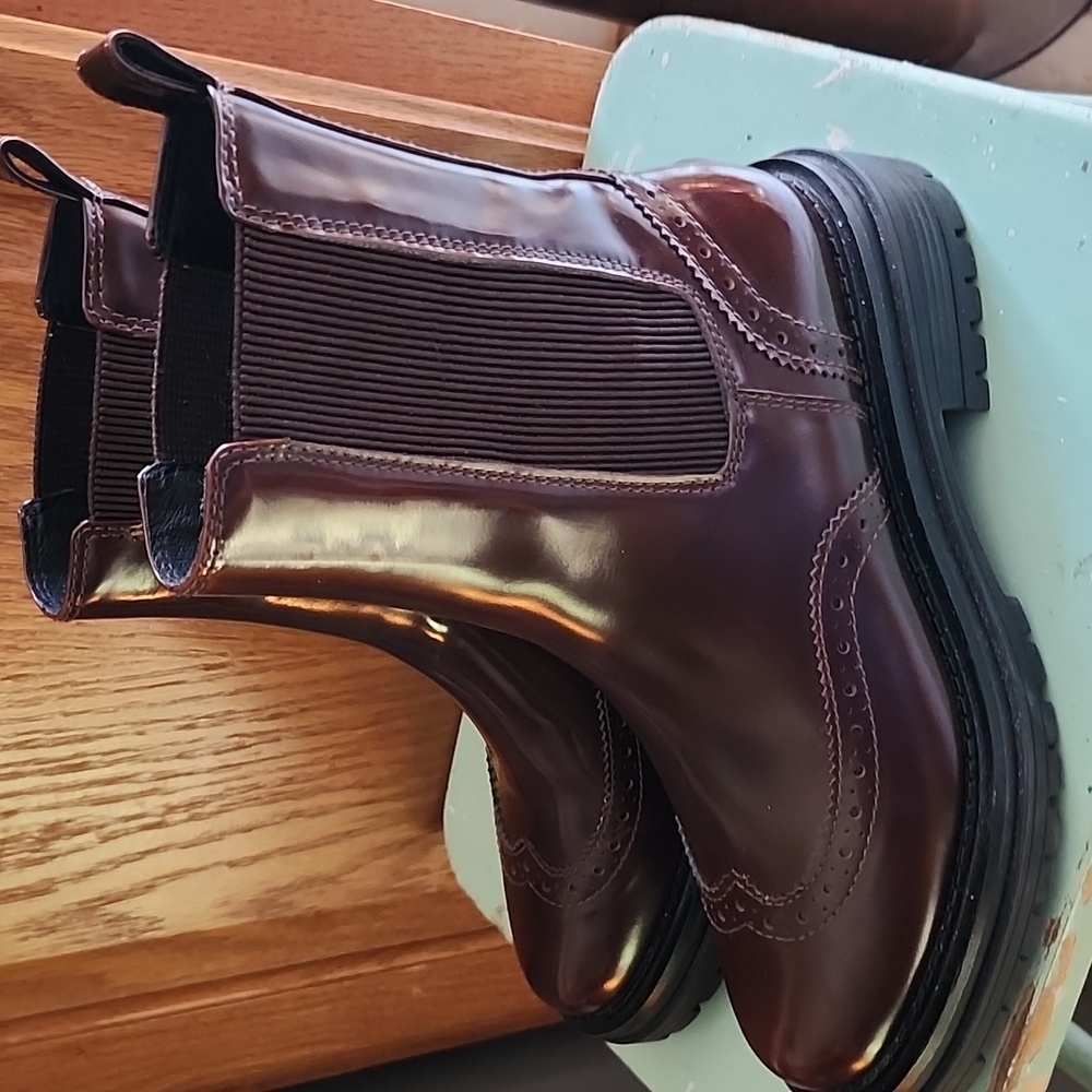 BibiLou Lianna Patent Leather Cognac Ankle Boots Size 38 - Picture 6 of 16